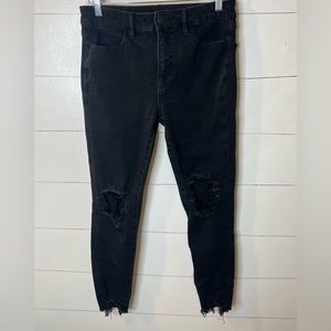 AMERICAN EAGLE BLACK HI RISE JEGGINGS SZ 8R